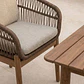 Set de mesa rectangular 250-310x105 cm extensible y 10 sillas de jardín en madera de acacia y cuerda trenzada Jorina - Miniatura 2