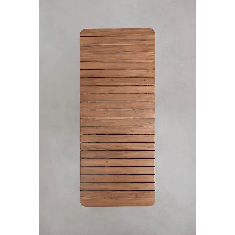 Set de mesa rectangular 250-310x105 cm extensible y 10 sillas de jardín en madera de acacia y cuerda trenzada Jorina 7