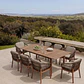 Set de mesa rectangular 250-310x105 cm extensible y 8 sillas de jardín en madera de acacia y cuerda trenzada Ilanira - Miniatura 1