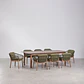 Set de mesa rectangular 250-310x105 cm extensible y 8 sillas de jardín en madera de acacia y cuerda trenzada Ilanira - Miniatura 4