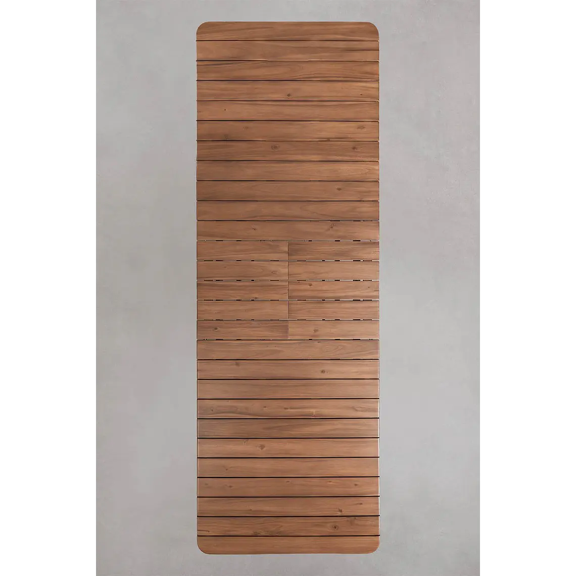 Set de mesa rectangular 250-310x105 cm extensible y 8 sillas de jardín en madera de acacia y cuerda trenzada Ilanira 10