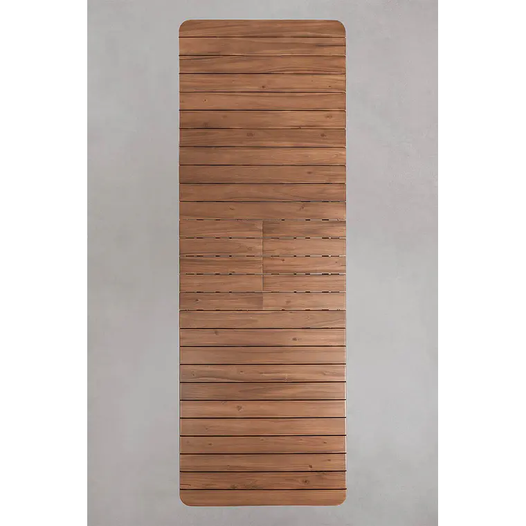 Set de mesa rectangular 250-310x105 cm extensible y 8 sillas de jardín en madera de acacia y cuerda trenzada Ilanira 10