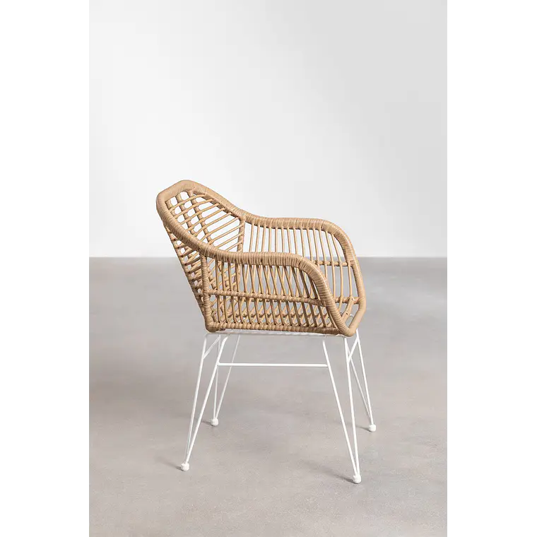 Silla de comedor Naelena en ratán 4