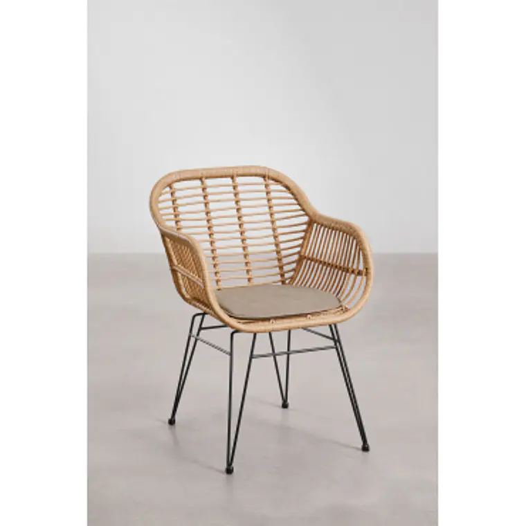 Silla de comedor Naelena en ratán 13