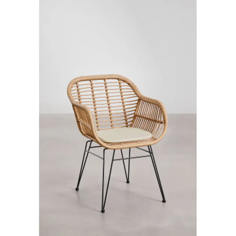 Silla de comedor Naelena en ratán 14