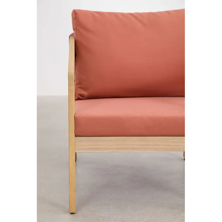Sillón de jardín en madera de acacia y cuerda trenzada Larena 7