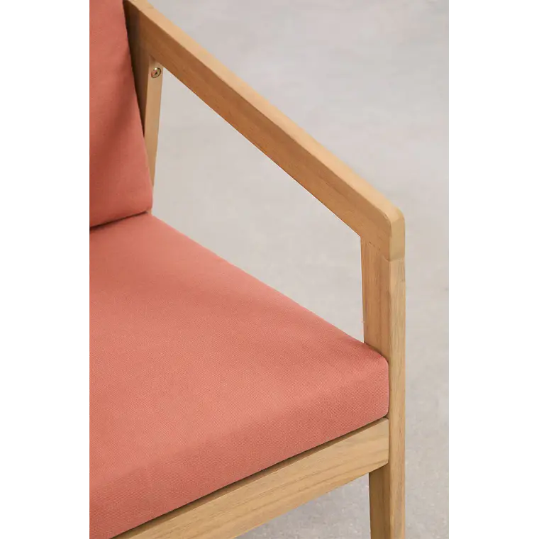 Sillón de jardín en madera de acacia y cuerda trenzada Larena 8