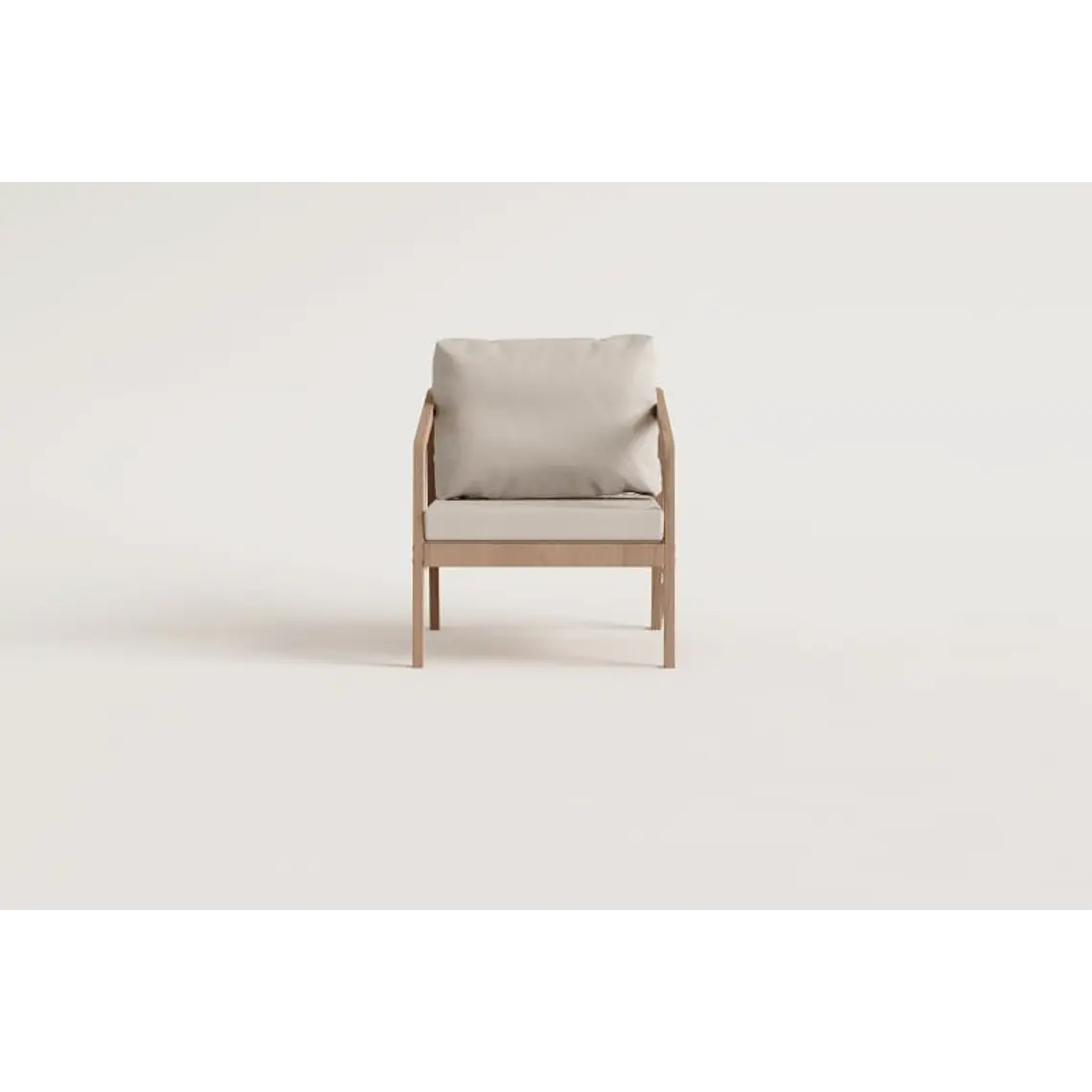 Sillón de jardín en madera de acacia y cuerda trenzada Larena 12