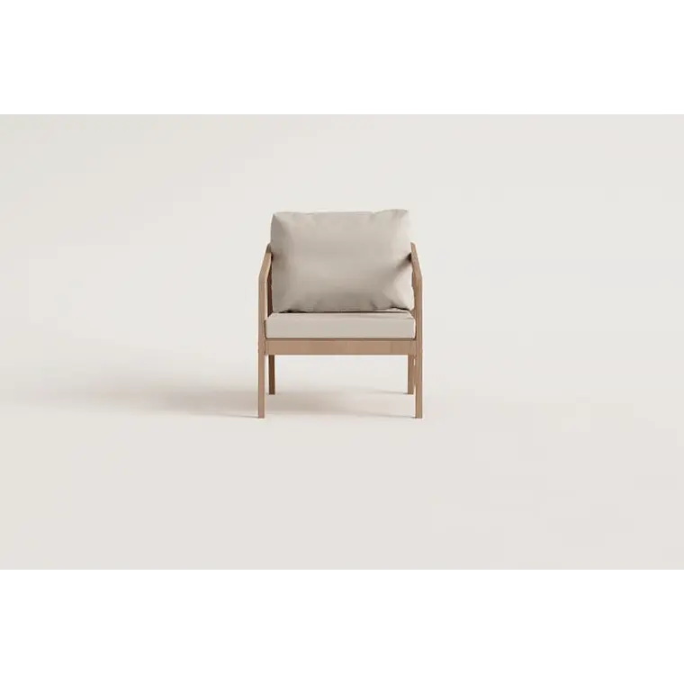 Sillón de jardín en madera de acacia y cuerda trenzada Larena 12