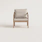 Sillón de jardín en madera de acacia y cuerda trenzada Larena - Miniatura 12