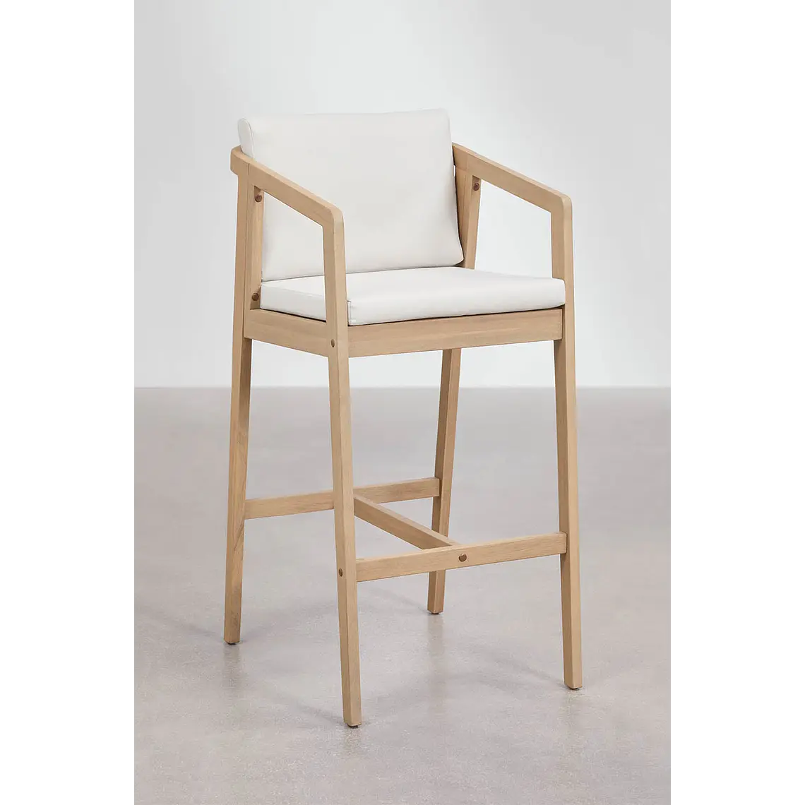 Taburete alto de jardín en madera de acacia Joreva 1