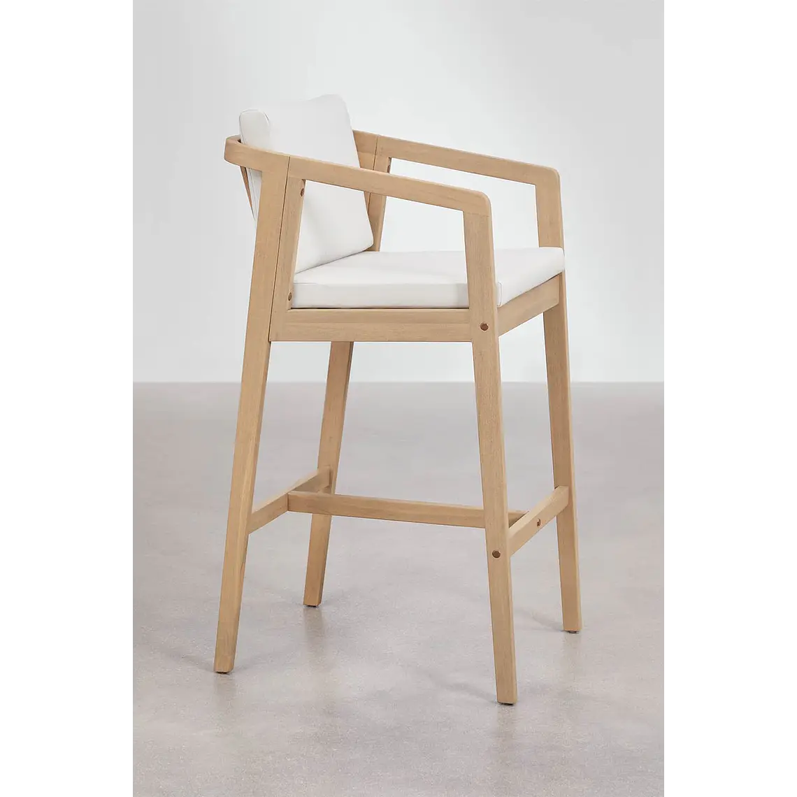 Taburete alto de jardín en madera de acacia Joreva 3
