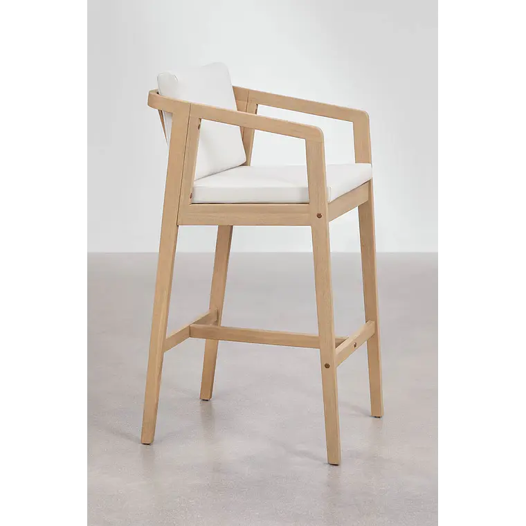 Taburete alto de jardín en madera de acacia Joreva 3