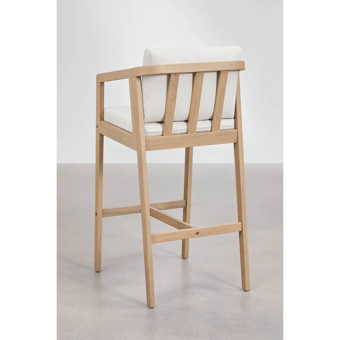 Taburete alto de jardín en madera de acacia Joreva 4