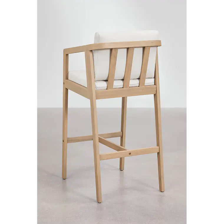 Taburete alto de jardín en madera de acacia Joreva 4