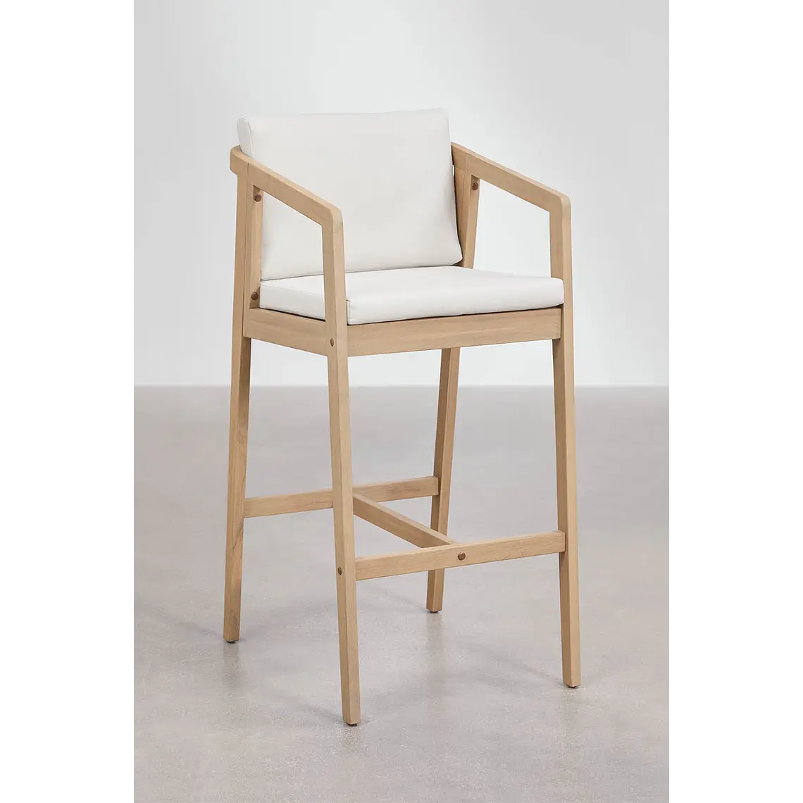 Taburete alto de jardín en madera de acacia Joreva 11