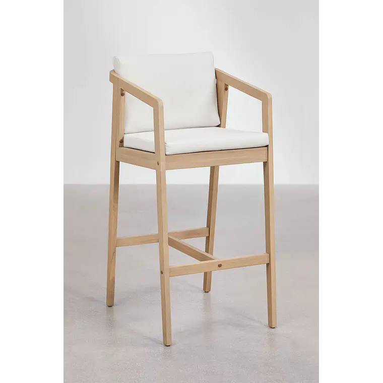 Taburete alto de jardín en madera de acacia Joreva 11