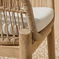 Taburete alto de jardín en madera de acacia y cuerda trenzada Kalora - Miniatura 3