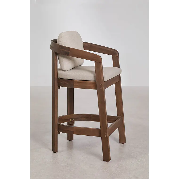 Taburete alto Elaeva en madera de acacia 3