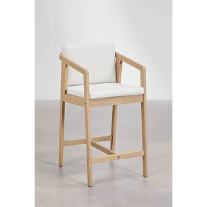 Taburete alto Naeleri en madera de acacia