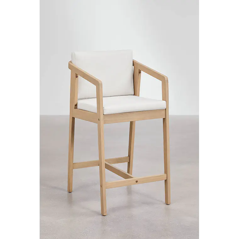 Taburete alto Naeleri en madera de acacia 1
