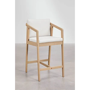Taburete alto Naeleri en madera de acacia
