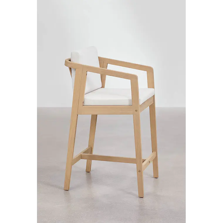 Taburete alto Naeleri en madera de acacia 3