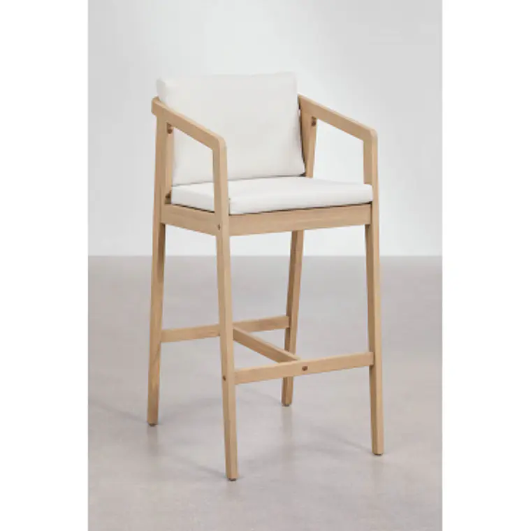 Taburete alto Naeleri en madera de acacia 12