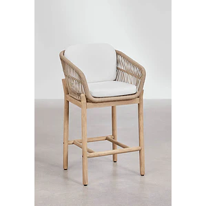 Taburete alto Rieleri en madera de acacia