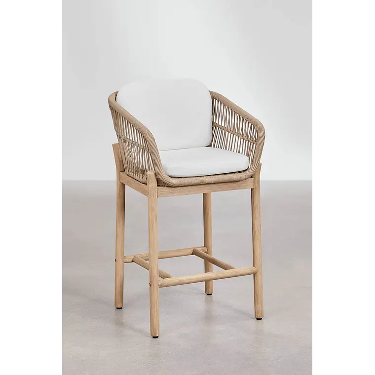 Taburete alto Rieleri en madera de acacia 2