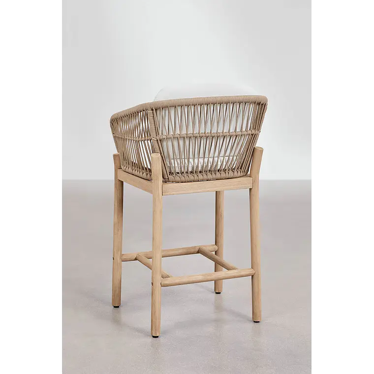 Taburete alto Rieleri en madera de acacia 4
