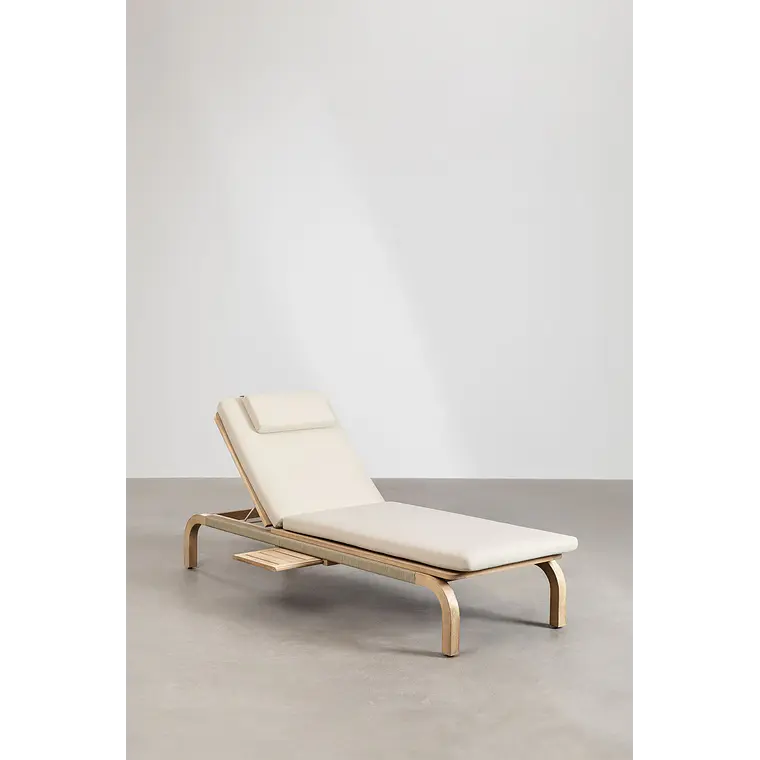 Tumbona reclinable en madera de acacia con cojín Noria 5