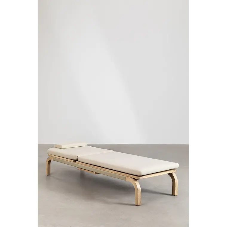 Tumbona reclinable en madera de acacia con cojín Noria 6