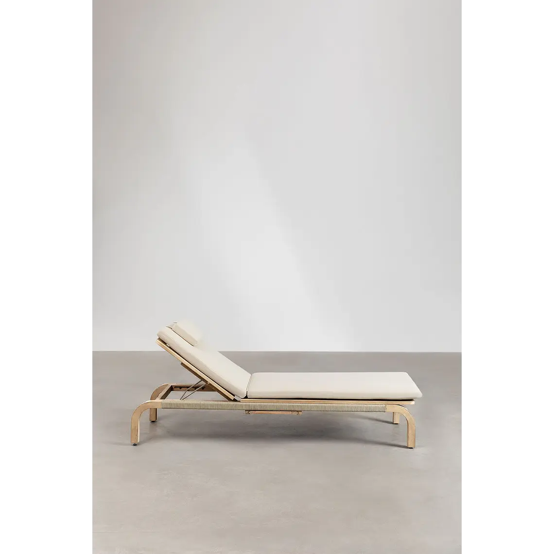 Tumbona reclinable en madera de acacia con cojín Noria 7