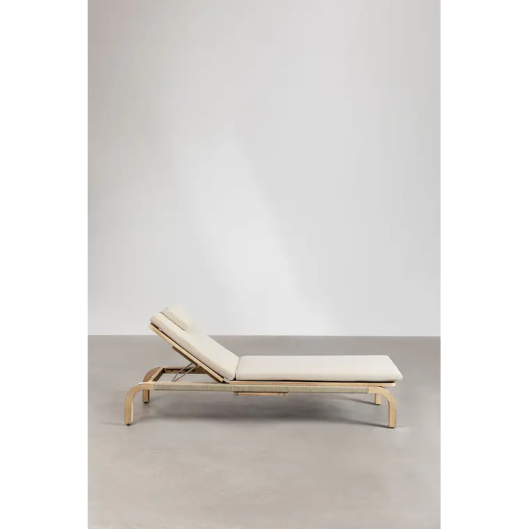 Tumbona reclinable en madera de acacia con cojín Noria 7