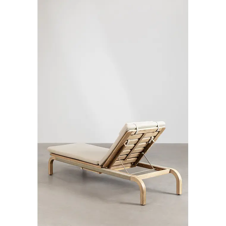 Tumbona reclinable en madera de acacia con cojín Noria 8