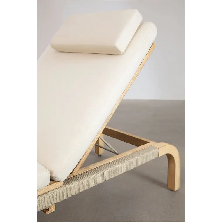 Tumbona reclinable en madera de acacia con cojín Noria 9