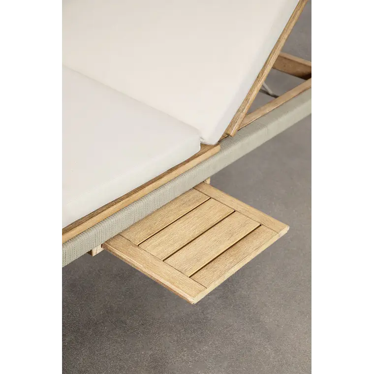 Tumbona reclinable en madera de acacia con cojín Noria 10