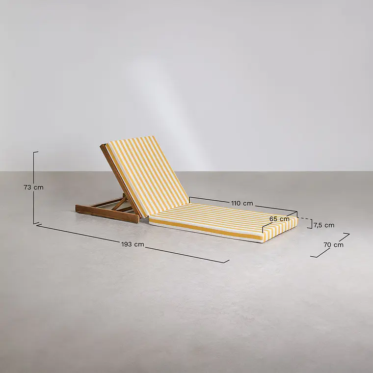 Tumbona reclinable en madera de acacia Sara 12