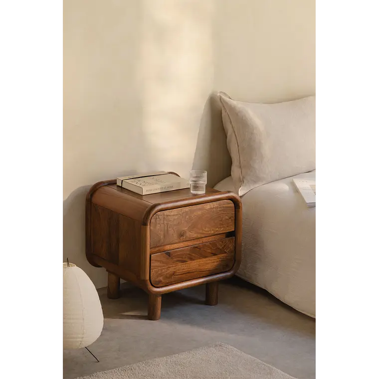 Velador Alora 50x45 cm en madera de mango 1