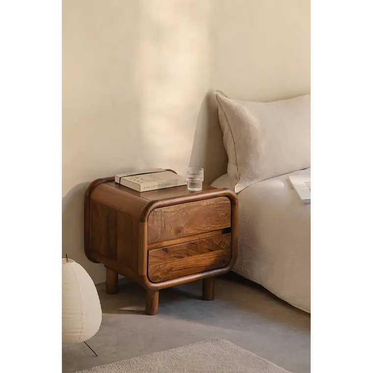 Velador Alora 50x45 cm en madera de mango 2