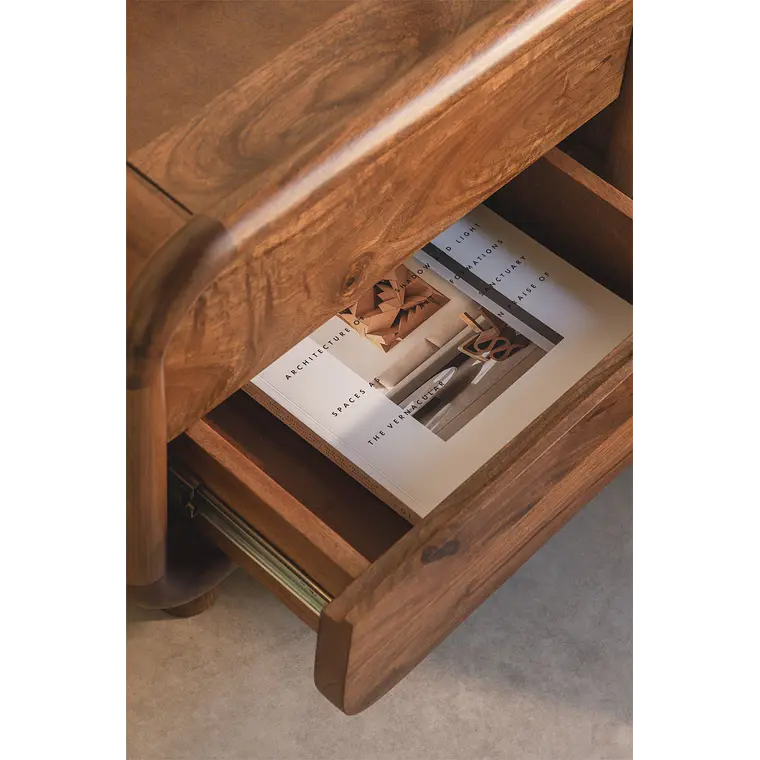Velador Alora 50x45 cm en madera de mango 3