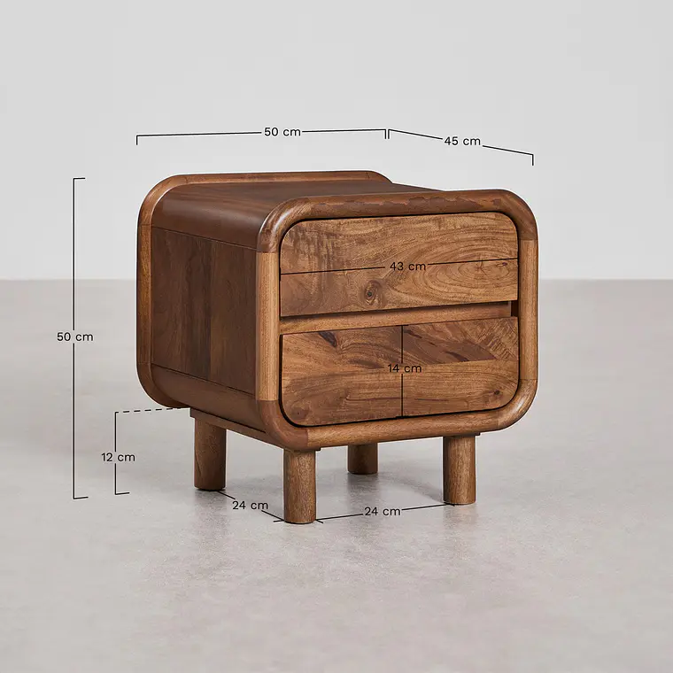 Velador Alora 50x45 cm en madera de mango 10