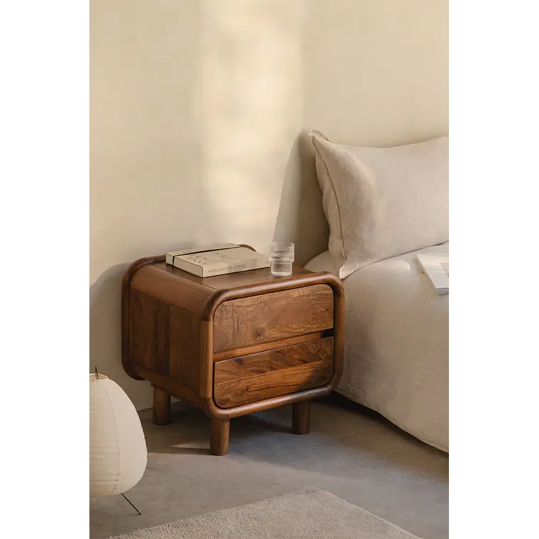 Velador Alora 50x45 cm en madera de mango 12