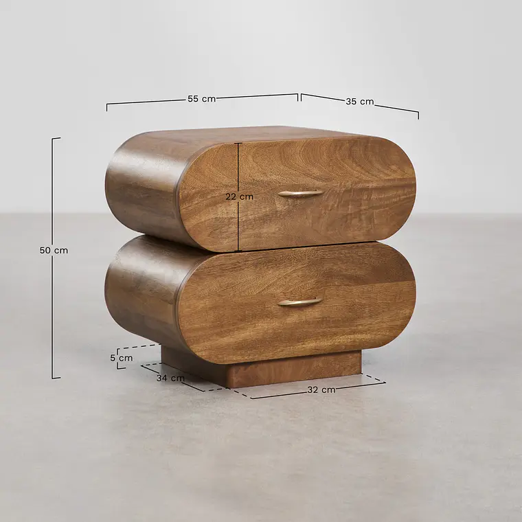 Velador Calira 55x35 cm en madera de mango 10