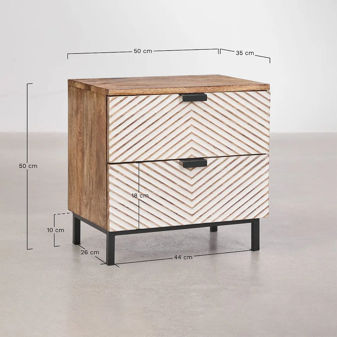 Velador Evania 50x35 cm en madera de mango 9