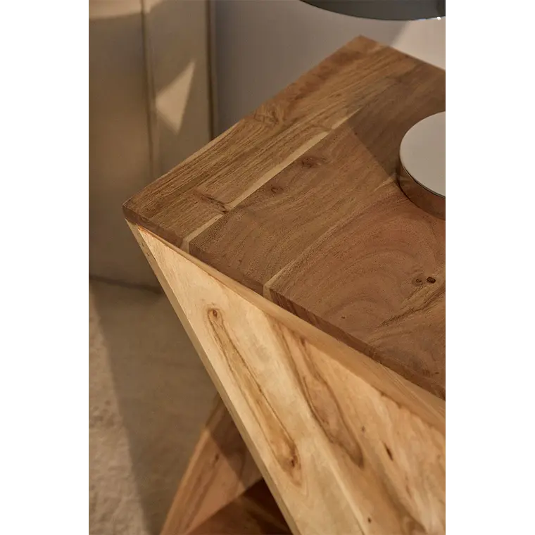 Velador Noreva 40x40 cm en madera de acacia 3