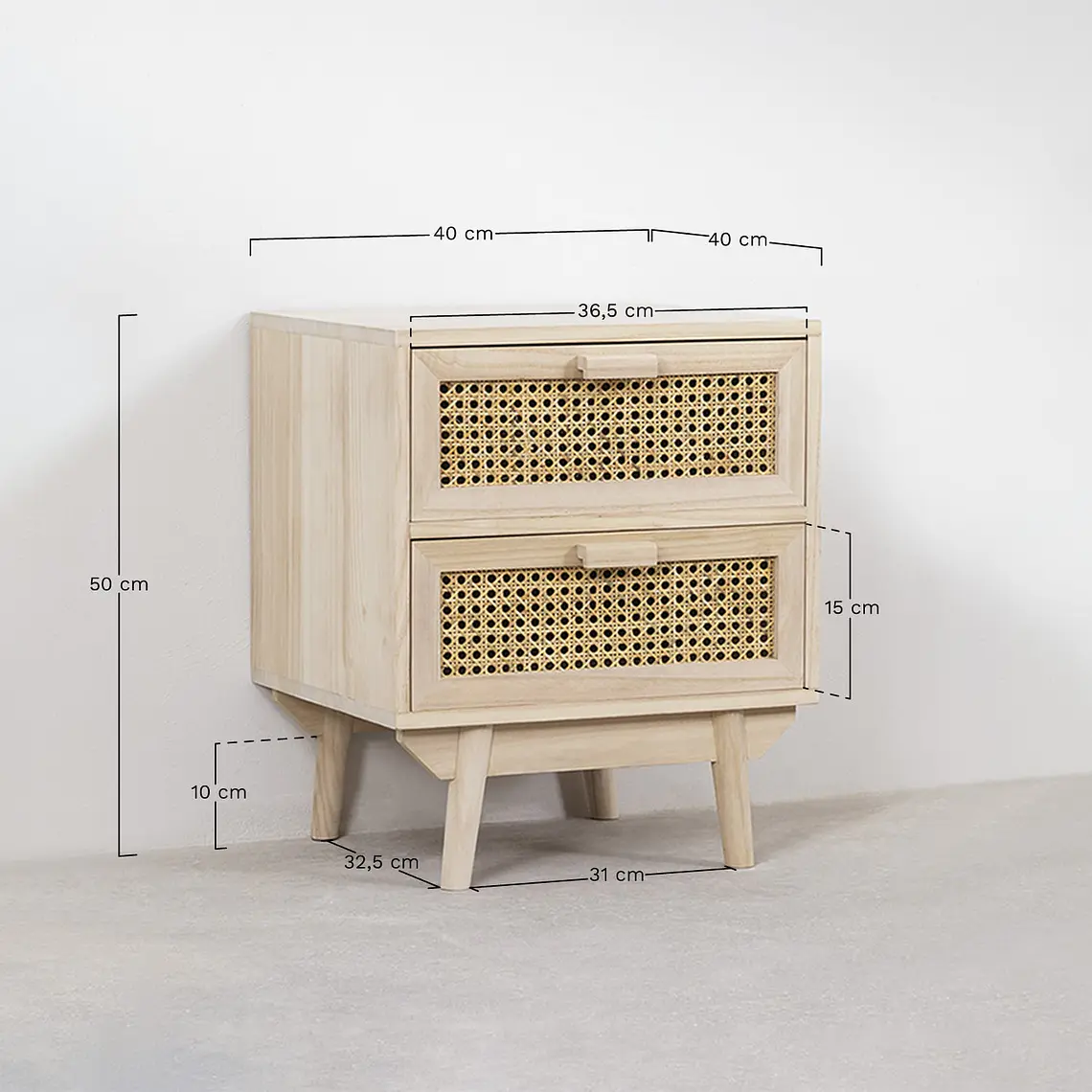 Velador Olaris 40x40 cm en madera 8