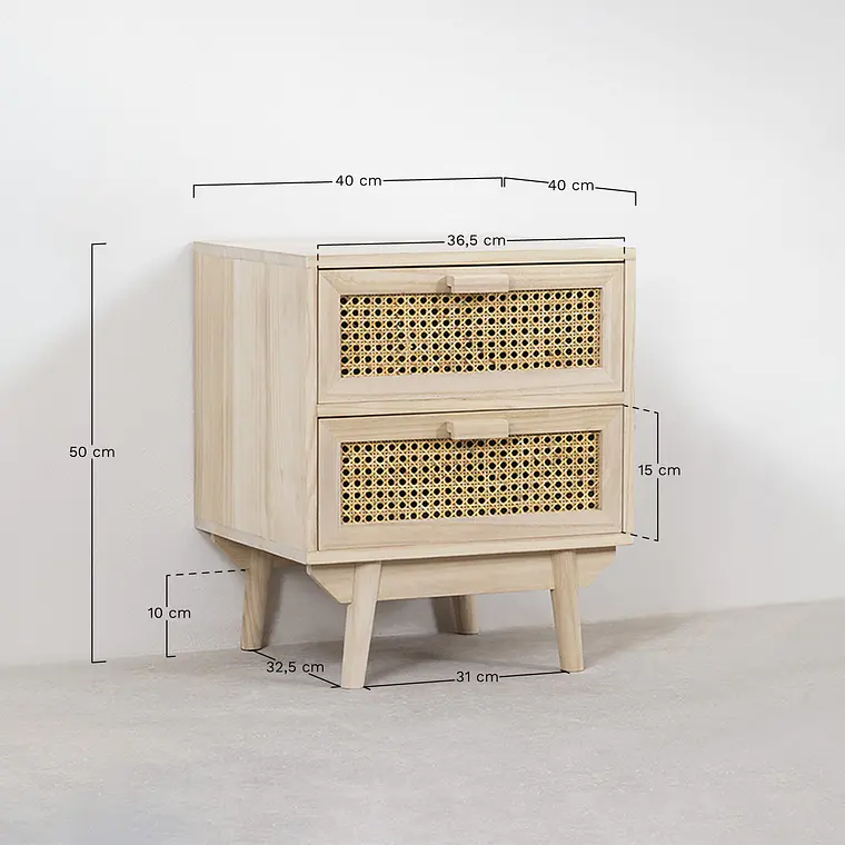 Velador Olaris 40x40 cm en madera 8