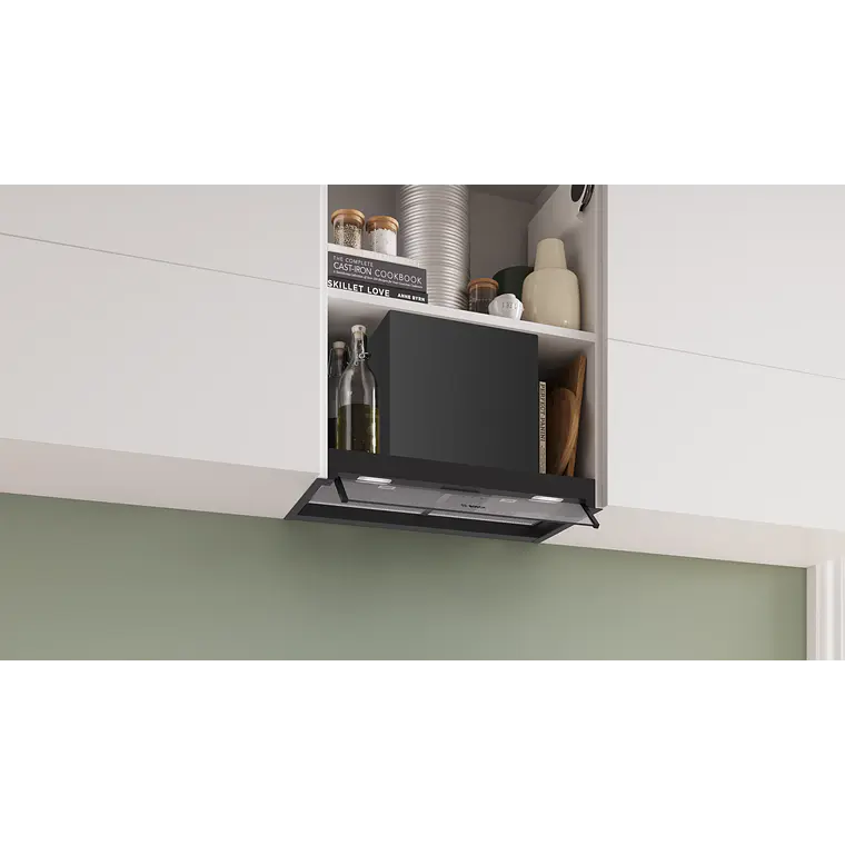 Bosch Serie 4 Campana decorativa integrable 60 cm Cristal transparente, Negro mate · DBB65CC60 6